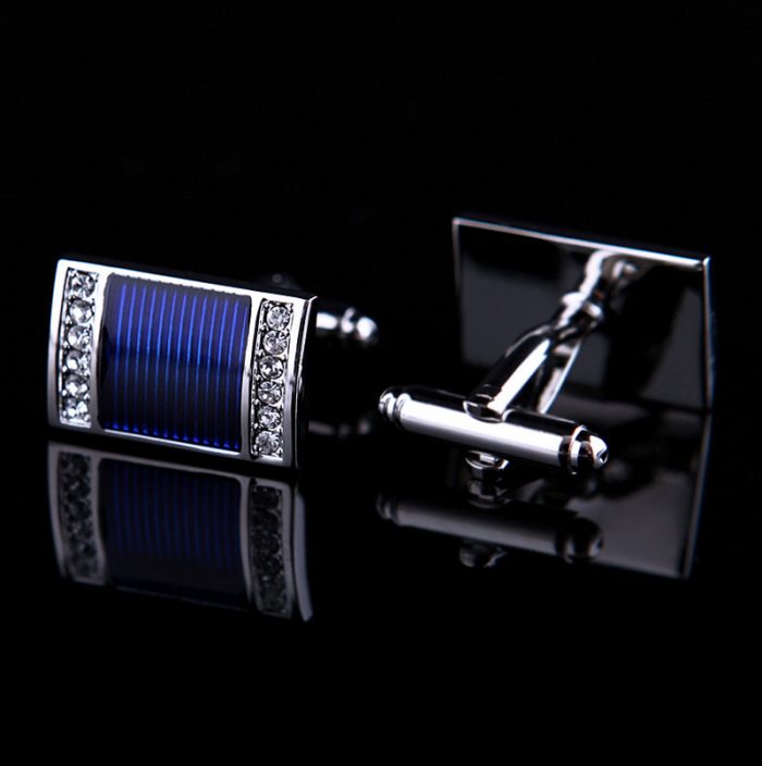 Crystal Blue Wedding Cufflinks Mens Tuxedo Grooms from Gentlemansguru.com