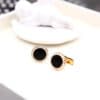 Crystal Gold And Black Cufflinks Set from Gentlemansguru.com