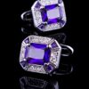 Crystal purple and silver cufflinks for men from Gentlemansguru.com