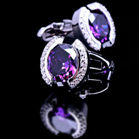 Crystal Purple Stone Cufflinks