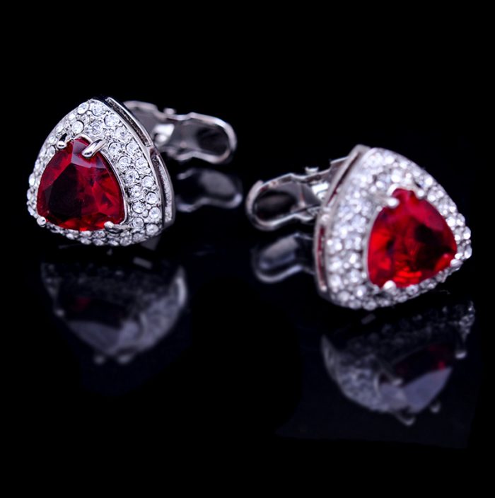 Crystal Ruby Cufflinks For Men Red Crystal Cufflinks from Gentlemansguru.com