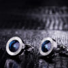 Crystal round blue Cufflinks for Men from Gentlemansguru.com
