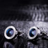Crystal round blue Cufflinks for Men from Gentlemansguru.com