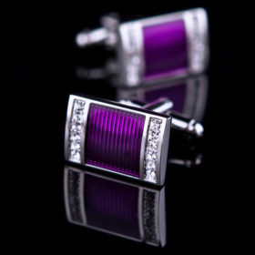 Crystal Purple Wedding Cufflinks