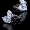 Designer Blue Fish Cufflinks from Gentlemansguru.com