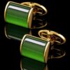 Designer Green and Gold Cufflinks from Gentlemansguru.com
