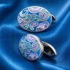 Designer Paisley Enamel Cufflinks for Men from Gentlemansguru.com