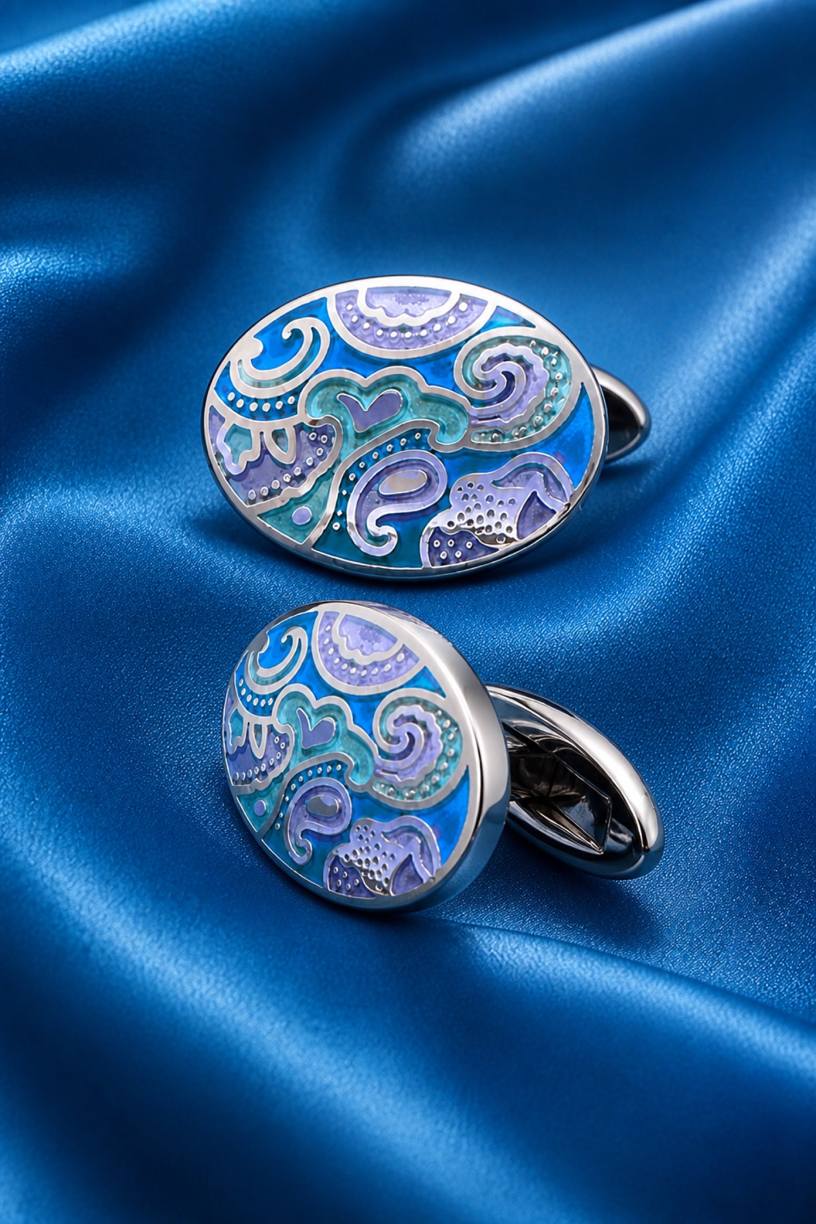 Designer Paisley Enamel Cufflinks for Men from Gentlemansguru.com