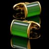 Elegant Gold Emerald Green Cufflinks from Gentlemansguru.com