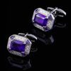 Elegant purple silver cufflinks for formal events from Gentlemansguru.com