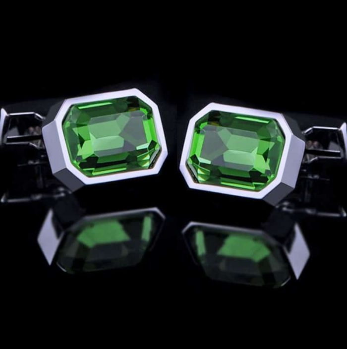 Emerald Green Cufflinks Cartier Green Cufflinks from Gentlemansguru.com