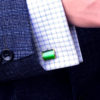 Emeralrd Greeen and Gold Cufflinks Set for Men from Gentlemansguru.com