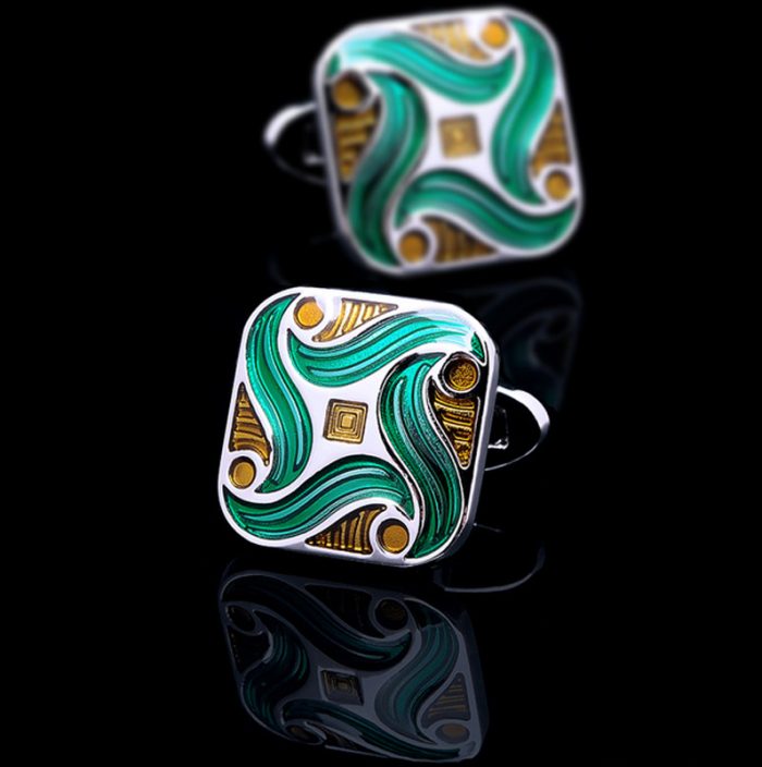 Green Enameled Cufflinks from Gentlemansguru.com