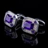 Luxury amethyst purple cufflinks for grooms from Gentlemansguru.com