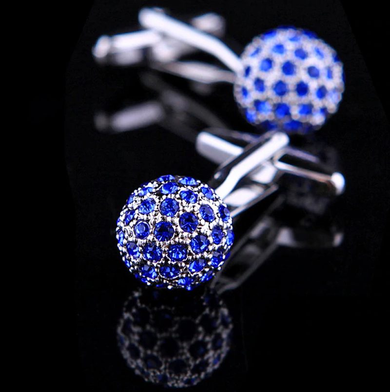 Luxury Blue Crystal Ball Cufflinks Sparke from Gentlemansguru.com