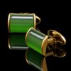 Luxury Emerald Green Gold Cufflinks from Gentlemansguru.com