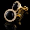 Luxury Gold and Black Onyx Cufflinks from Gentlemansguru.com