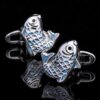 Luxury Silver Fish Cufflinks from Gentlemansguru.com