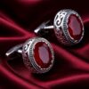 Luxury Vintage Red Crystal Cufflinks for Men from Gentlemansguru.com