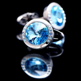 Crystal Baby Blue Stone Cufflinks