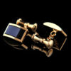 Mens Black and Gold Chain Link Cufflinks 18K Plated from Gentlemansguru.com