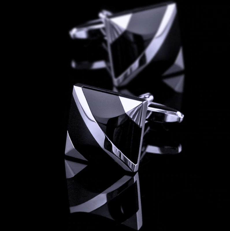 Black and Silver Bar Cufflinks main image 1