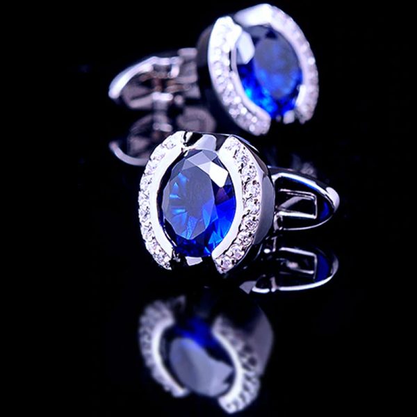 Blue Swarovski Crystal Cufflinks Gentleman's Guru