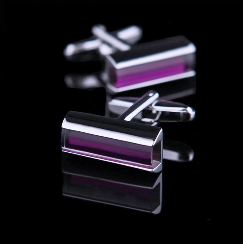 Mens Purple Crystal Cufflinks from Gentlemansguru.com
