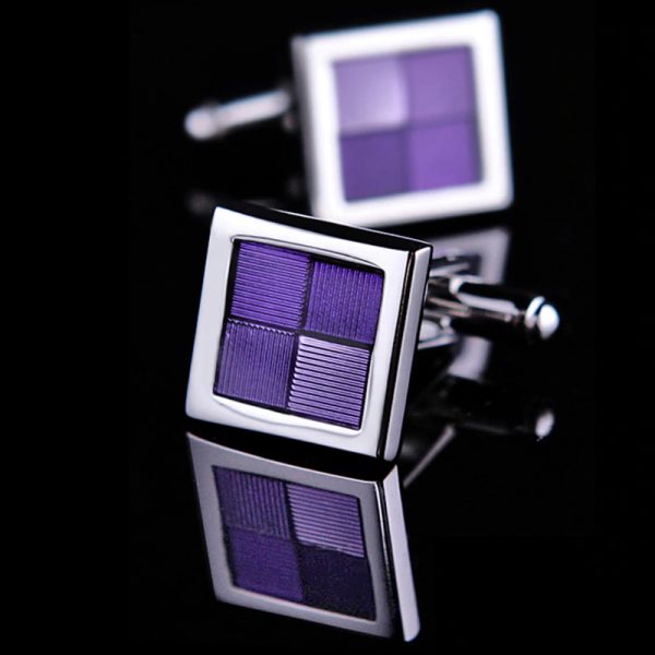 Purple And Gold Cufflinks 18K Gold Plated Gentleman's Guru