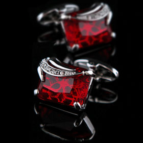 Crystal Red Gemstone Cufflinks