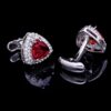 Mens Red Ruby Crystal Cufflinks with Silver Halo from Gentlemansguru.com