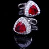 Mens Silver and Red Cufflinks With Crystal from Gentlemansguru.com