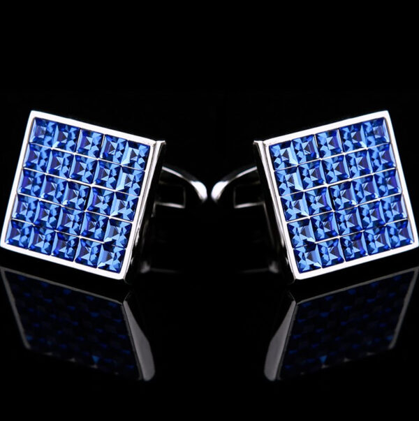 Mesn Royal Blue Swarovski Crystal Cufflinks For Men from Gentlemansguru.com