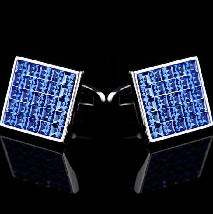 Mesn Royal Blue Swarovski Crystal Cufflinks For Men from Gentlemansguru.com