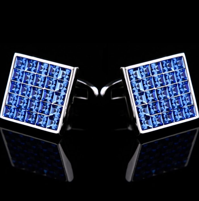 Mesn Royal Blue Swarovski Crystal Cufflinks For Men from Gentlemansguru.com