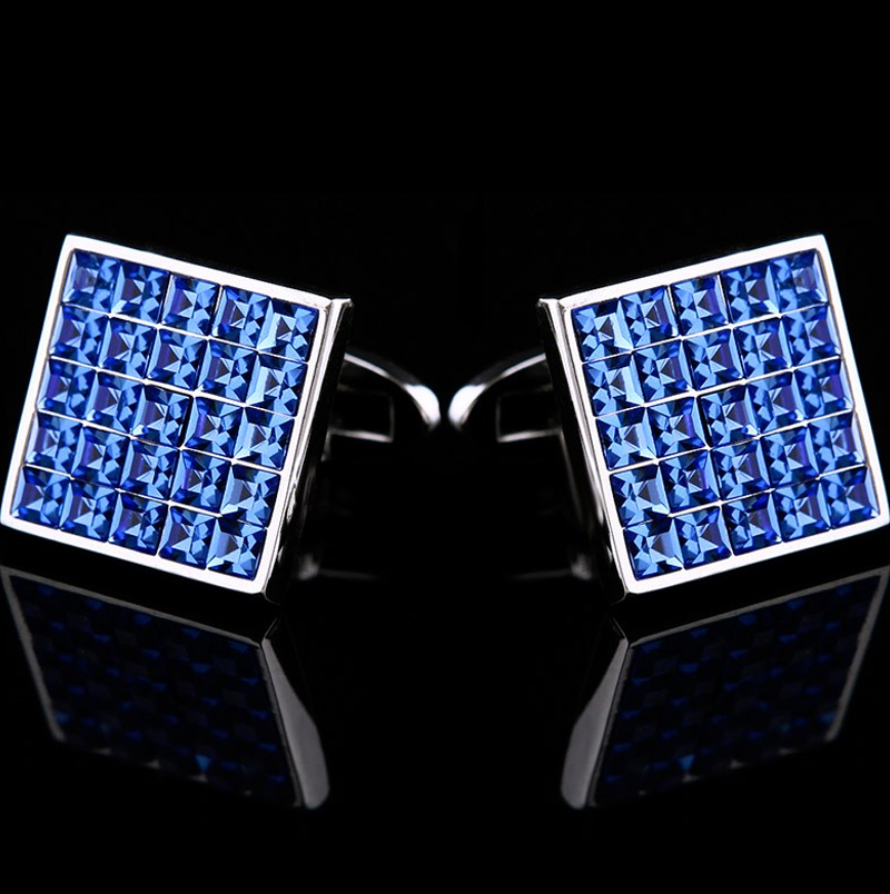 Mesn Royal Blue Swarovski Crystal Cufflinks For Men from Gentlemansguru.com