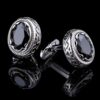 Oval Black Ruby Cufflinks for Men from Gentlemansguru.com