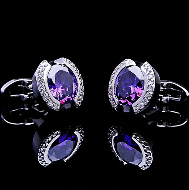 Purple Crystal Cufflinks from Gentlemansguru.com