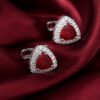 Red Crystal Wedding Cufflinks for Men from Gentlemansguru.com