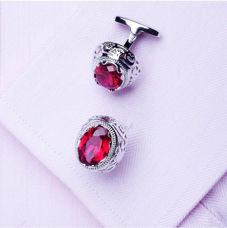 Red Ruby Cufflinks Gentleman's Guru