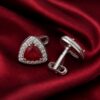 Red Ruby Cufflinks with Whale Back Closure from Gentlemansguru.com