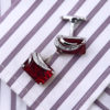 Red Ruby Gemstone Cufflionks With Crystal Pierced from Gentlemansguru.com