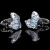 Retro Blue Silver Fish Cufflinks from Gentlemansguru.com