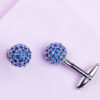 Round Blue Crystal Button Cufflinks Tuxedo from Gentlemansguru.com