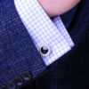 Round Blue Crystal Cufflinks Button Shirt Cufflinks from Gentlemansguru.com