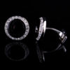 Round Crystal Tuxedo Cufflinks Wedding Cufflinks from Gentlemansguru.com