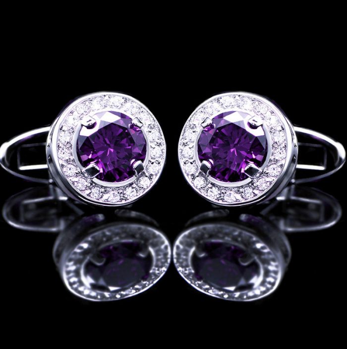 Round Purple Cufflinks MEns from Gentlemansguru.com