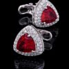 Silver Plated Red Crystal Cufflinks for Men from Gentlemansguru.com