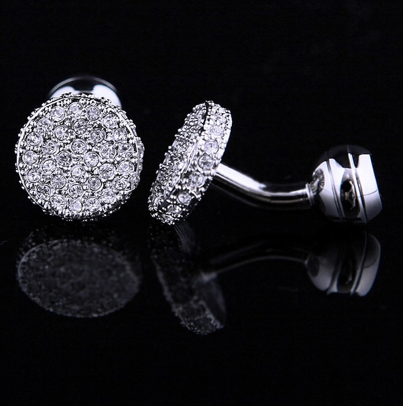 Black & Silver Crystal Cufflinks