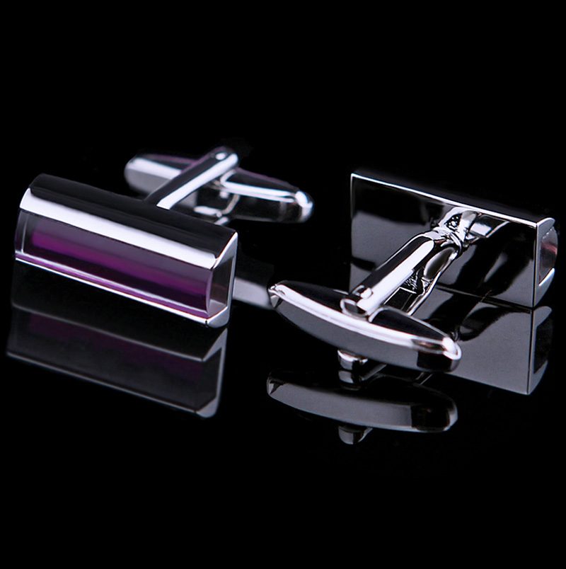 Silver and Purple Luxury Cufflinks from Gentlemansguru.com